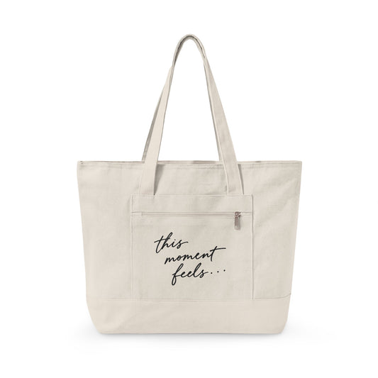 This Moment Feels… Zippered Canvas Tote | 001 Unspoken